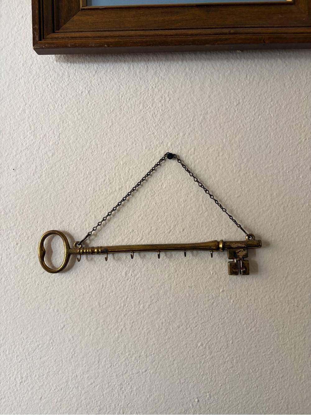 Antique-Style Brass Key Wall Hook Rack